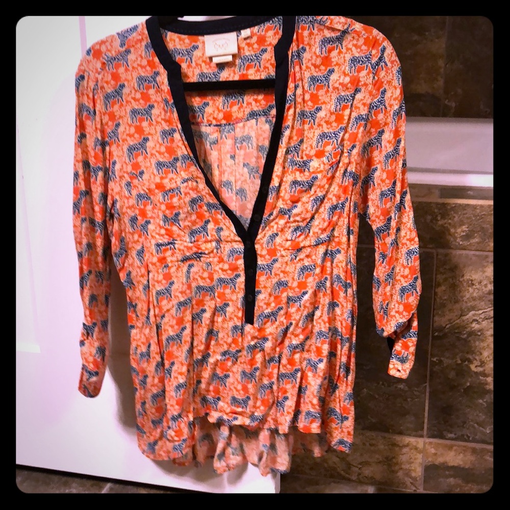 Anthropologie tiger blouse